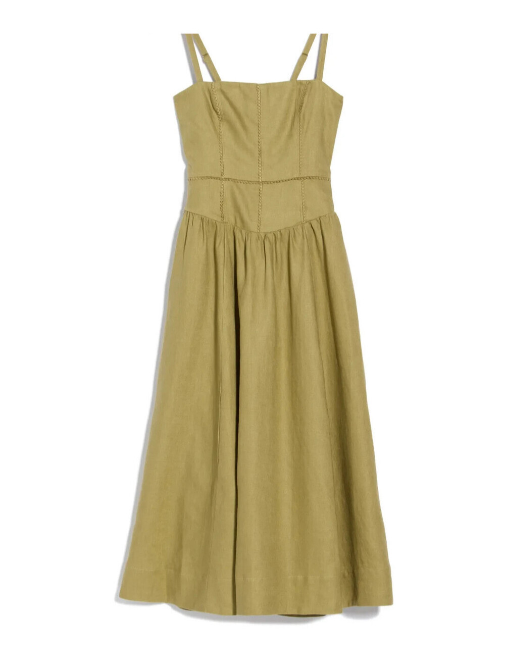 NEW, REFORMATION Everett Linen Midi Sundress in Green Sz 4 #MD2642